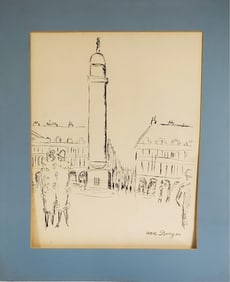Kees Van Dongen (Dutch/French, 1877-1968) Place Vendome, Signed in the plate, Intaglio print,