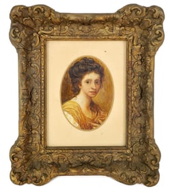 After Angelica Kauffmann (Swiss, 1741-1807) Miniature Portrait of a Lady, Signed A. Kaufmann, Oil on