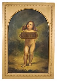 Italian School (19th Century) Agnus Dei, Unsigned, Oil on Canvas, 18" x 11 1/4", Framed-20 1/2" x