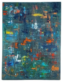 Massoud Arabshahi (Iranian, 1935-2019) Attributed to, Untitled, Oil on Canvas, Signed on the verso