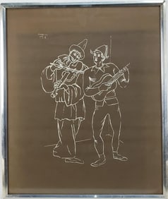 After Pablo Picasso (Spanish, 1881-1973) Two Man Band, Vintage Silkscreen Print, Sight-23 1/2" x 19