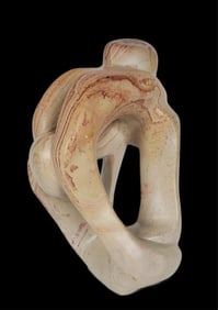 A Modernist Stone Figurative Sculpture, 20th Century, 14 1/4" h. 7" w. 8" d.