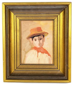 Manner of Chaim Soutine (Belarus, 1893-1943) Head Study of a Boy, Oil on Masonite, Verso bears name