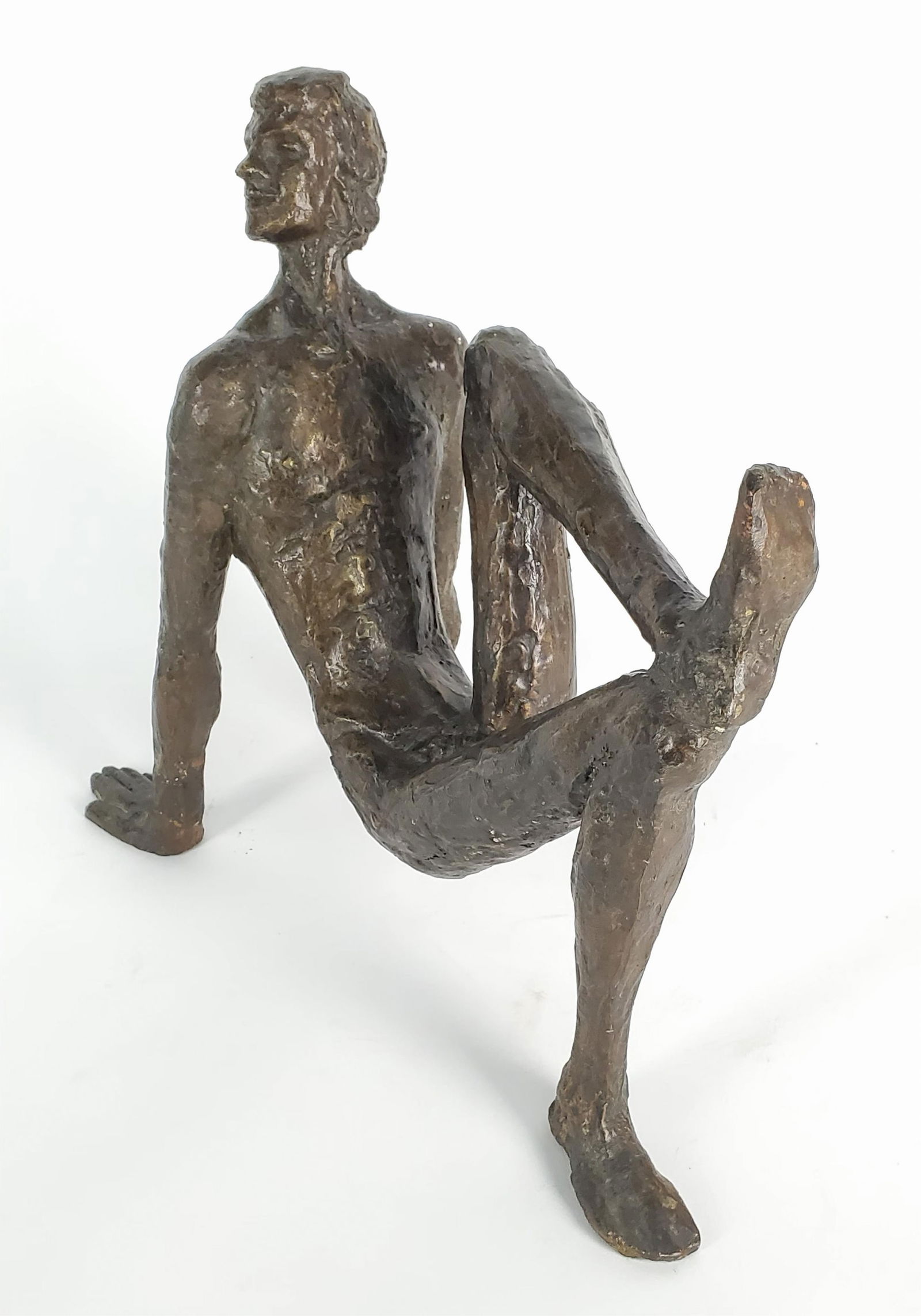 Victor Salmones (American, 1937-1989) Patinated Bronze Sculpture, Signed, 10 1/2" h., 12" L. 5" d.: Victor Salmones (American, 1937-1989) Patinated Bronze Sculpture, Signed, 10 1/2" h. 12" L. 5" d.