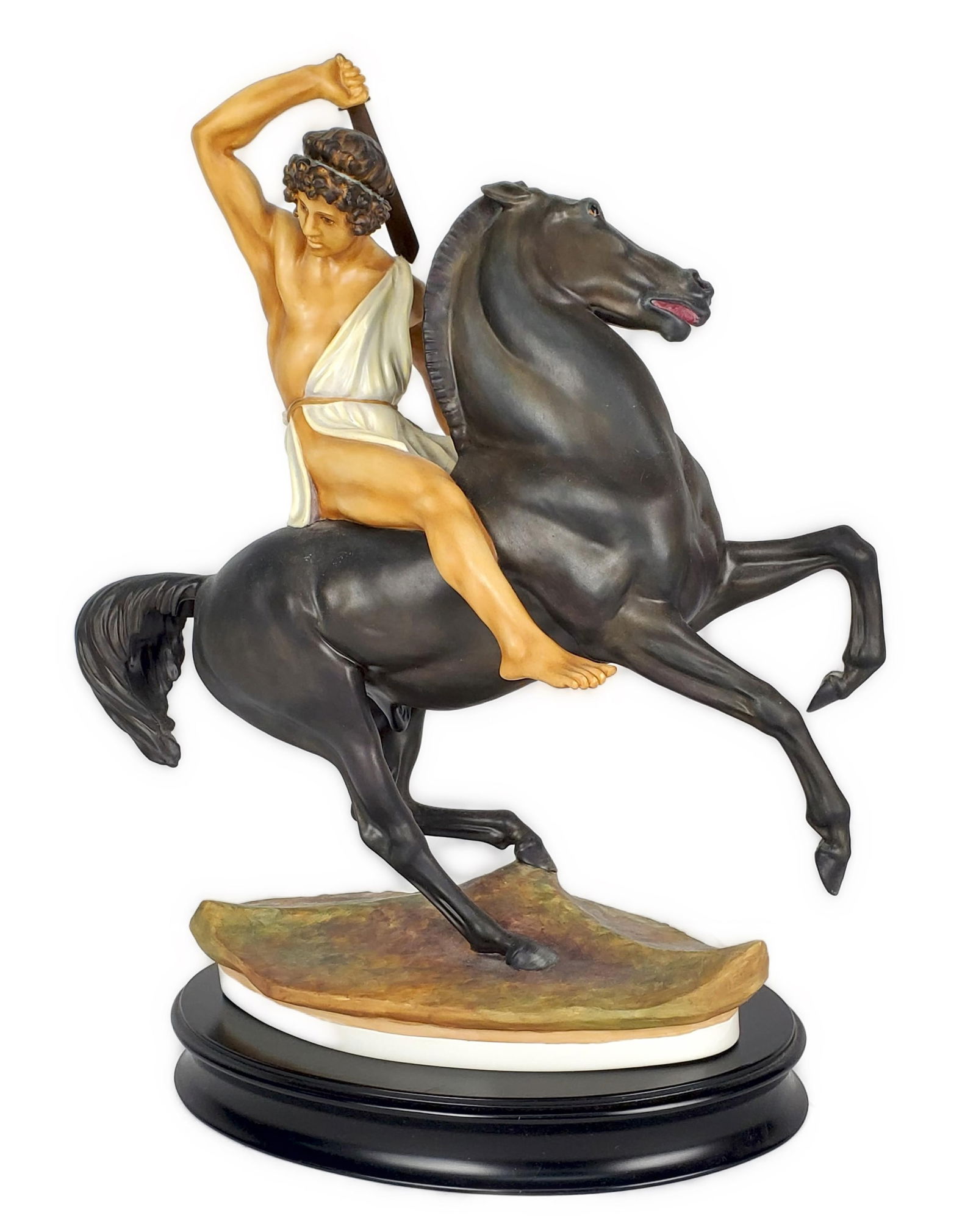 English Royal Worcester Porcelain Sculpture, Alexander the Great, c.1978, modeled by Bernard: English Royal Worcester Porcelain Sculpture, Alexander the Great, c.1978, modeled by Bernard Winskill, From the Military Commanders Series, underside marked No. 63 from and edition of 250, 18 1/2" h.