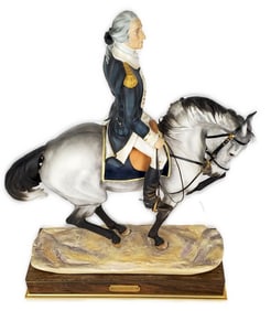 English Royal Worcester Porcelain Sculpture of George Washington on Horseback, c.1975, modeled by