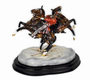 A Michael Sutty (1937-2003) English Hand Painted Porcelain Bone China Group, Kelly of Waterloo,