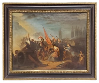 Early 19th Century French/Italian School, Historical Scene with Soldiers in a Battle with Cannon and