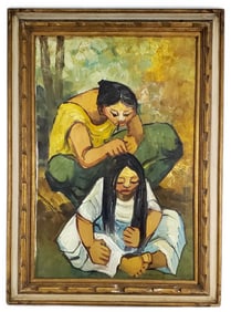 Anita Magsaysay Ho (Filipino, 1914-2012) Two Women, Signed Anita Magsaysay Ho and dated 1971 lower