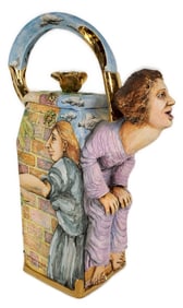 Mary Lou Higgins (American/North Carolina, 1926-2012) Spouting Off, Ceramic Teapot, Signed, titled,