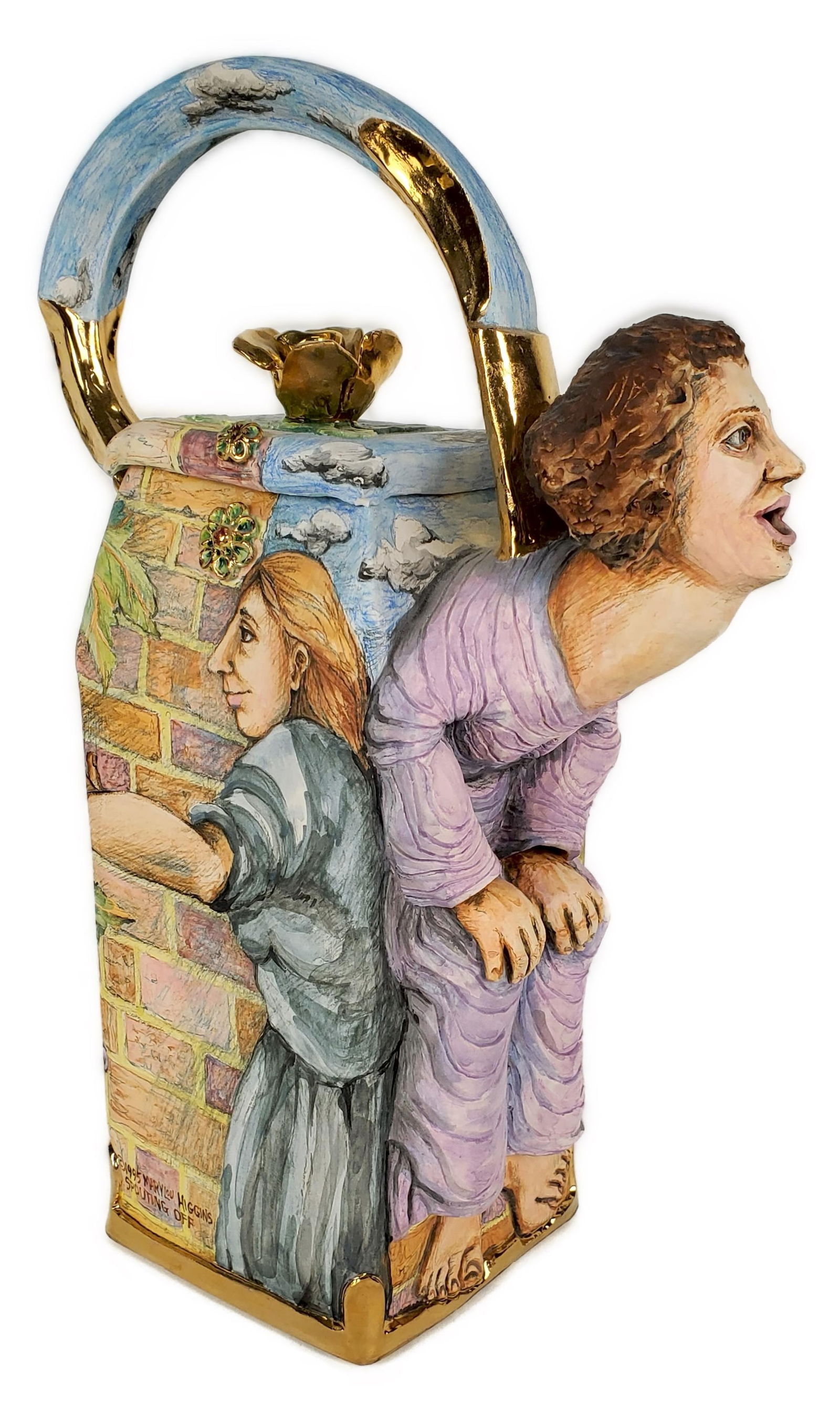 Mary Lou Higgins (American/North Carolina, 1926-2012) Spouting Off, Ceramic Teapot, Signed, titled, (1 of 6)