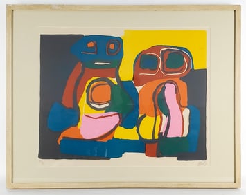 Karel Appel (Dutch, 1921-2006) Deux Personages, c.1969, Signed, dated '69, and numbered 42/75 in