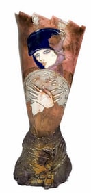 Susan and Steven Kemenyffy (American, 20th Century) Amazing Tall Ceramic Raku Glazed Studio Ceramic