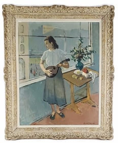 Nicolai Cikovsky (American, 1894-1985) Girl Near the Window, Signed Nicolai Cikovsky lower right,