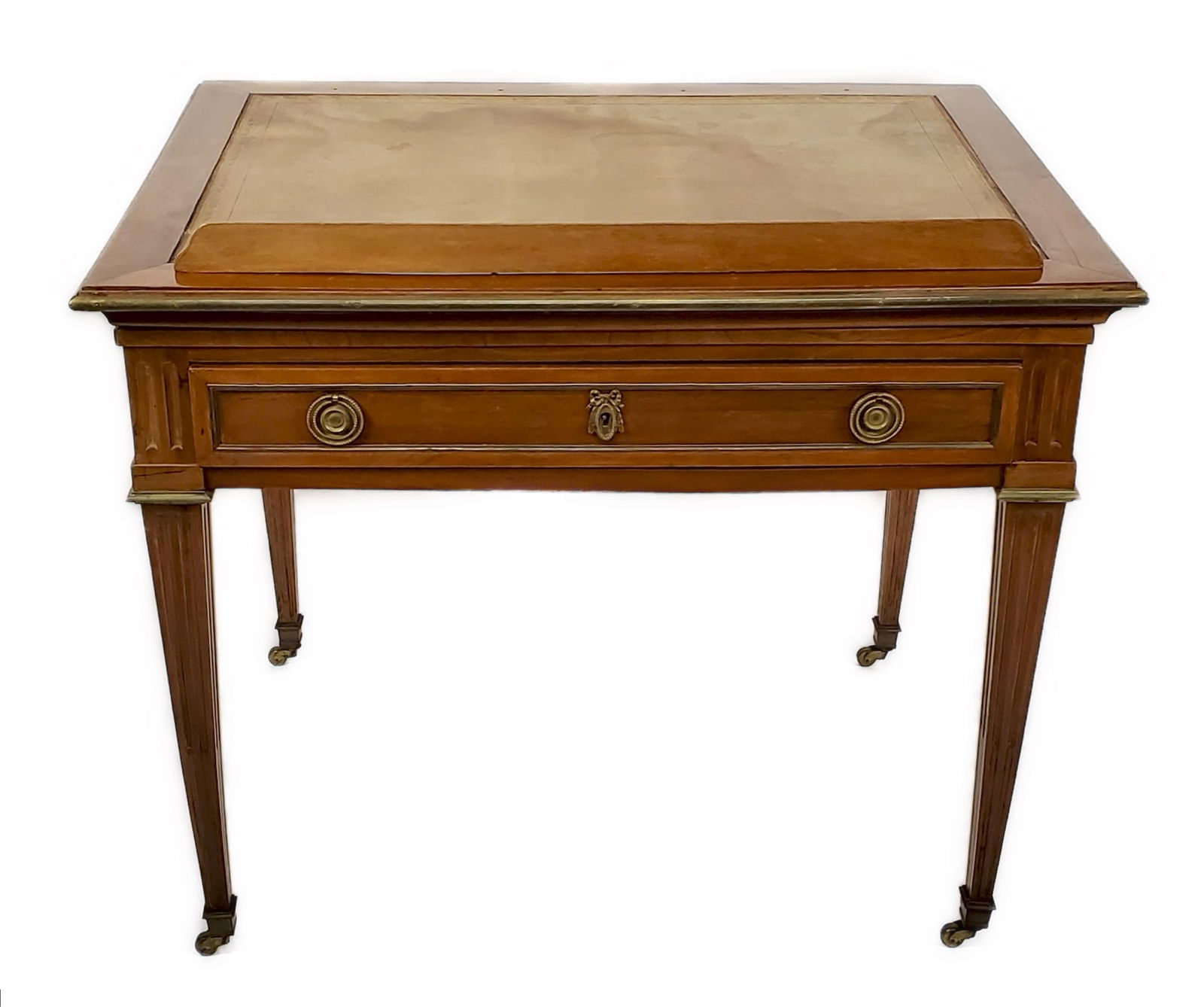 19th Century Louis XVI Style Architects Table, the sloping top with leather inset writing surfaces (1 of 6)