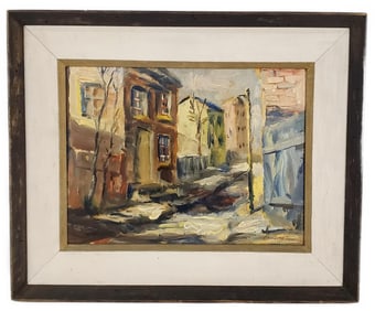 David Bomberg (English, 1890-1957) Attributed to, Street Scene, Signed Bomberg lower right, Oil on