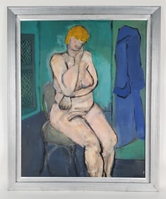 Richard Katz (20th Century) Study of a Seated Female Figure, Signed R. Katz lower right, Oil on