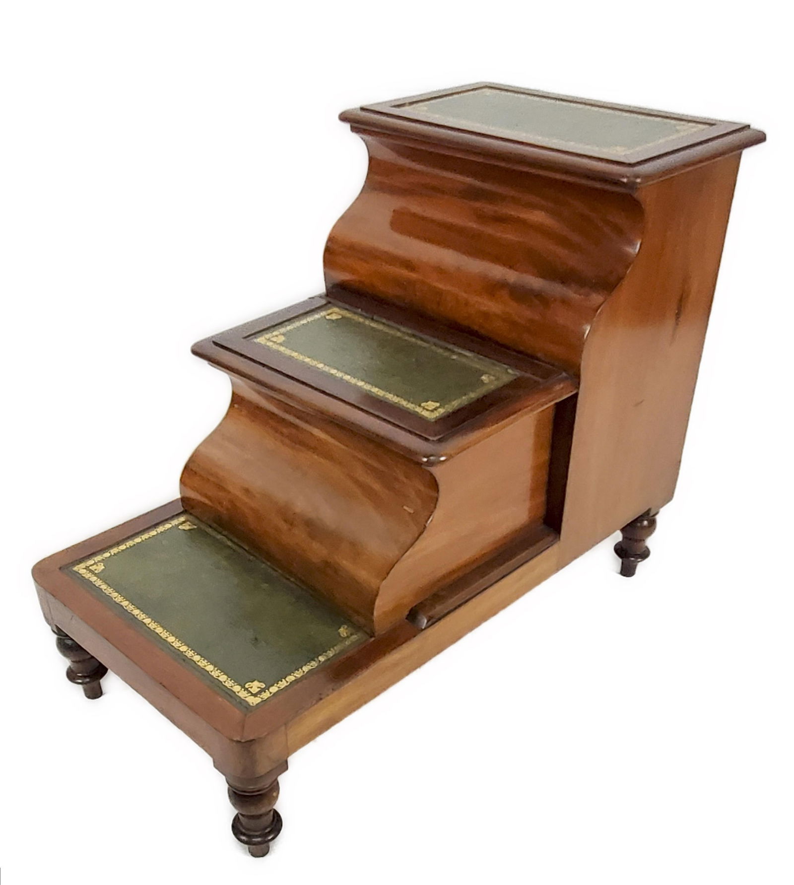 English Mahogany Regency Style Bedside/Library Steps, 19th Century, leather inset steps with adapted (1 of 3)