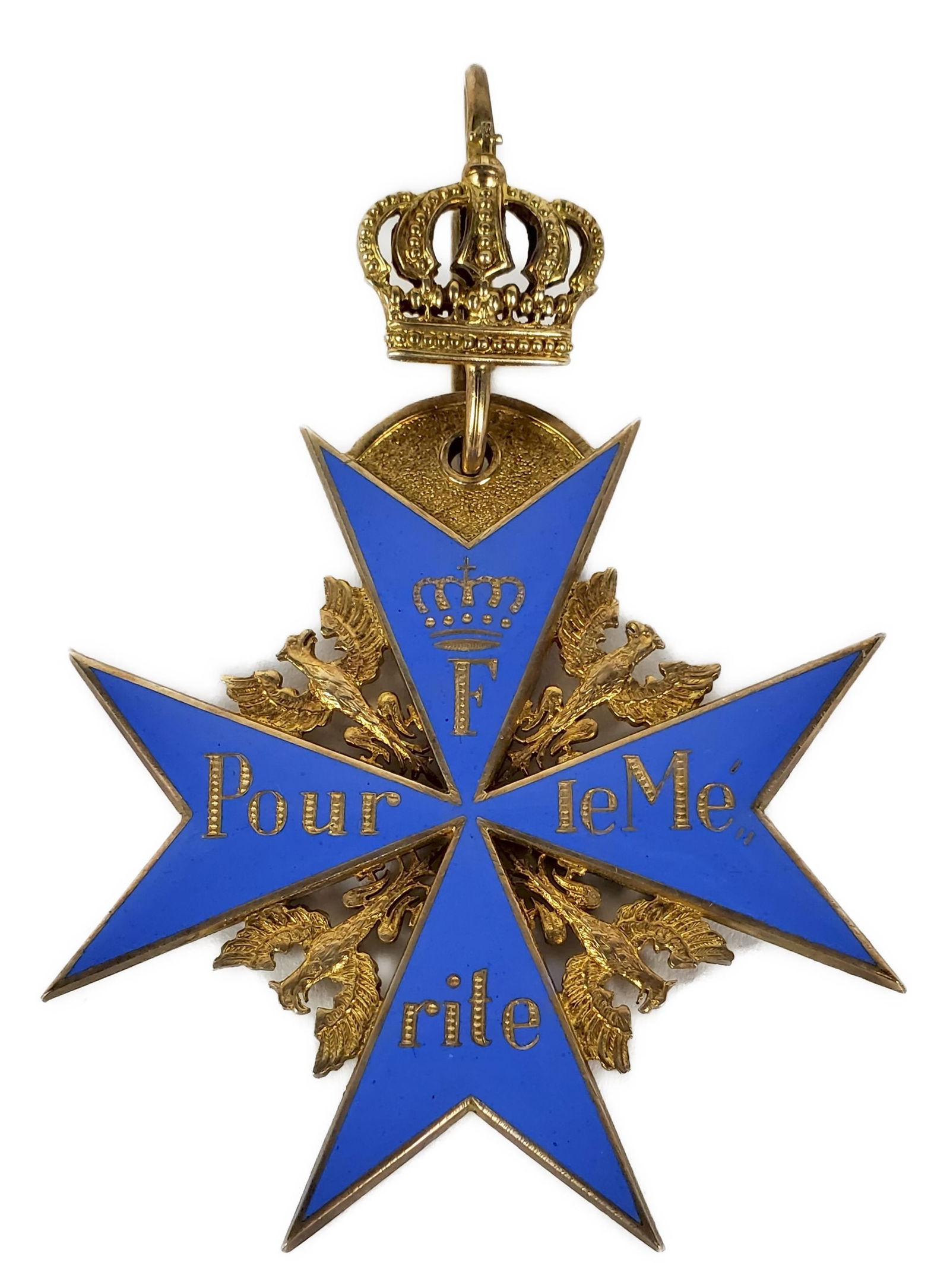 German WWI Pour Le Merite (Blue Max) Teutonic Knights Order Medal, 3" x 2 1/2" , Note: Given to (1 of 2)