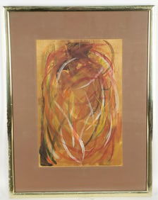 Mubin Orhon (Turkish, 1924-1981) Abstract Compostion, Signed Mubin and dated 1964, Oil on paper,