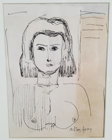 Milton Avery (American, 1885-1965) Attributed to, Study of a Nude Woman, Signed Milton Avery lower