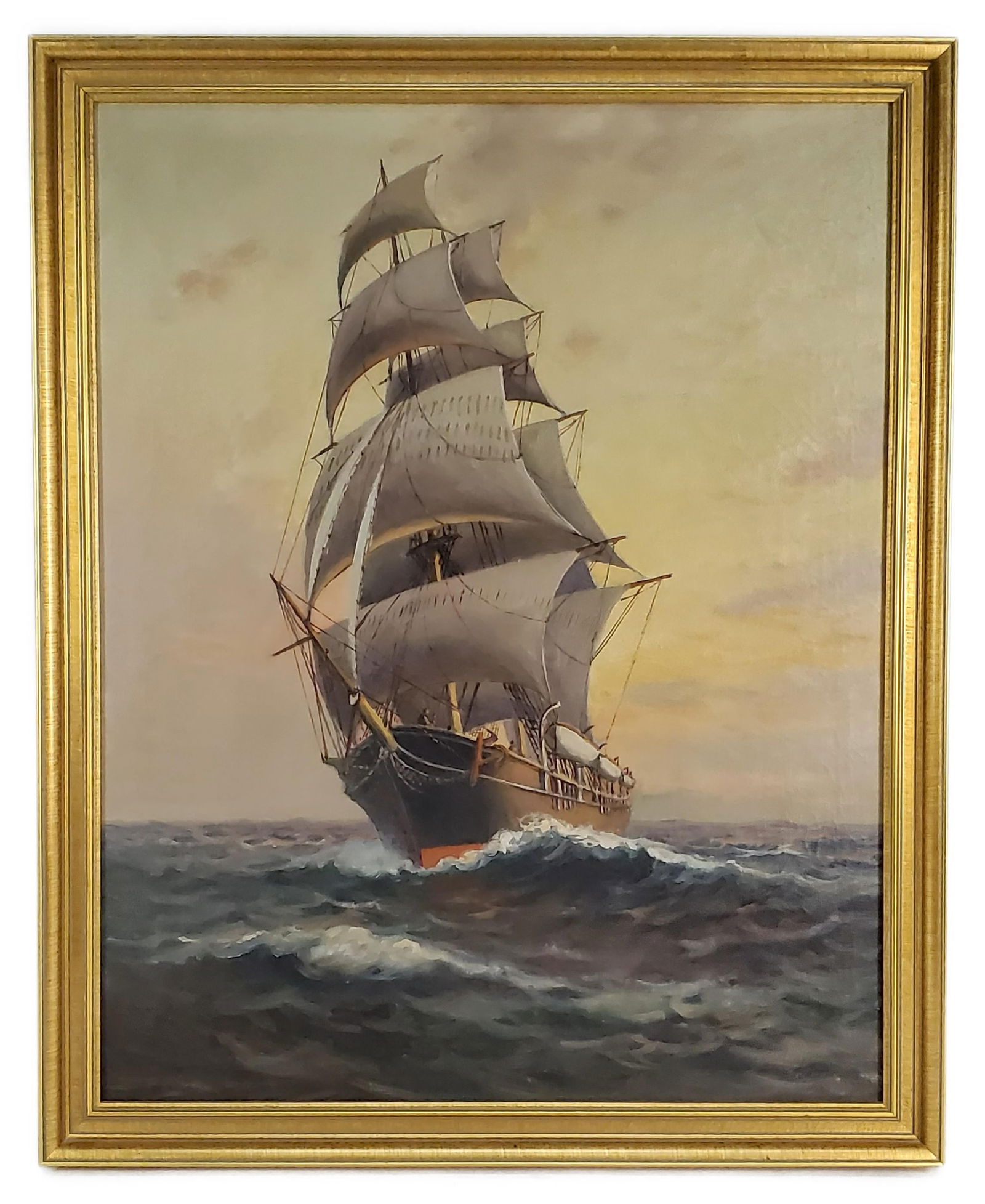 Attributed to T. Bailey (American, Late 19th/Early 20th Century) Clipper Ship at Sea, 24" x 18 5/8", (1 of 4)
