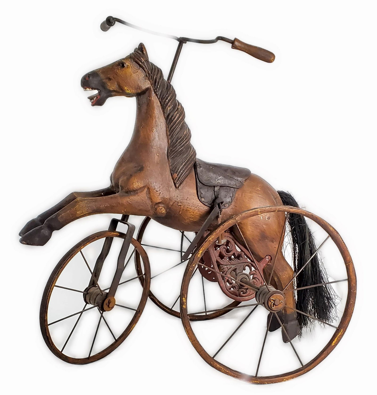 Vintage Reproduction of a Antique Childs Toy Horse, 25" h. 21" L. 16" d.: Vintage Reproduction of a Antique Childs Toy Horse, 25" h. 21" L. 16" d.