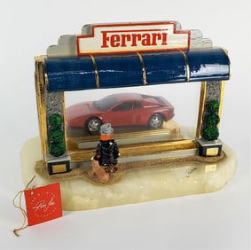 Ron Lee Limited Edition Car and Clown Sculpture, Ferrari Show Room, Signed, numbered 281/2250, Mixed