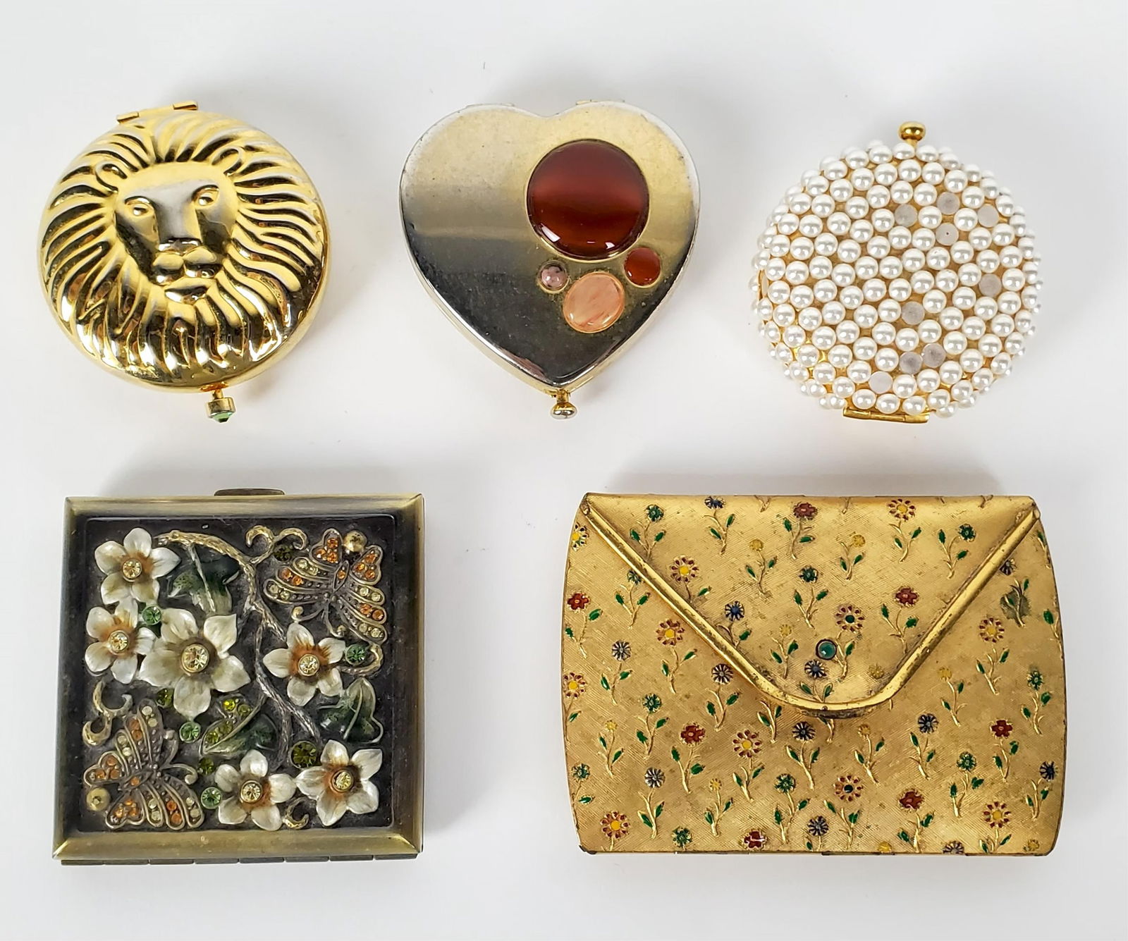Group of Ten Ladies Compacts, 20th Century, Estee Lauder, Judith Leiber, and others. (1 of 9)