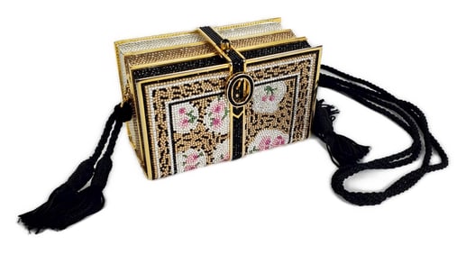 Judith Leiber Beaded Handbag and Comb, 3 1/4" h.5 1/4" w.2 1/2" d.