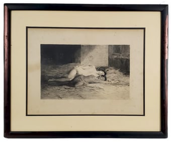 Late 19th Century Photogravure Reclining Nubian Slaves, printed by George Barrie 1893, Sight-11 1/4"