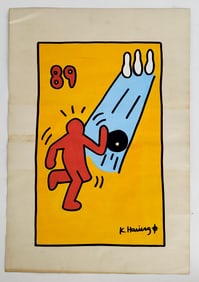 Keith Haring (American, 1958-1990) Bowling Pop Shop Series Painting