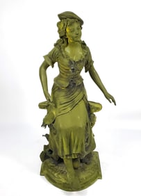 Jim Davidson Large Garden Bronze Sculpture of a Seated Lady