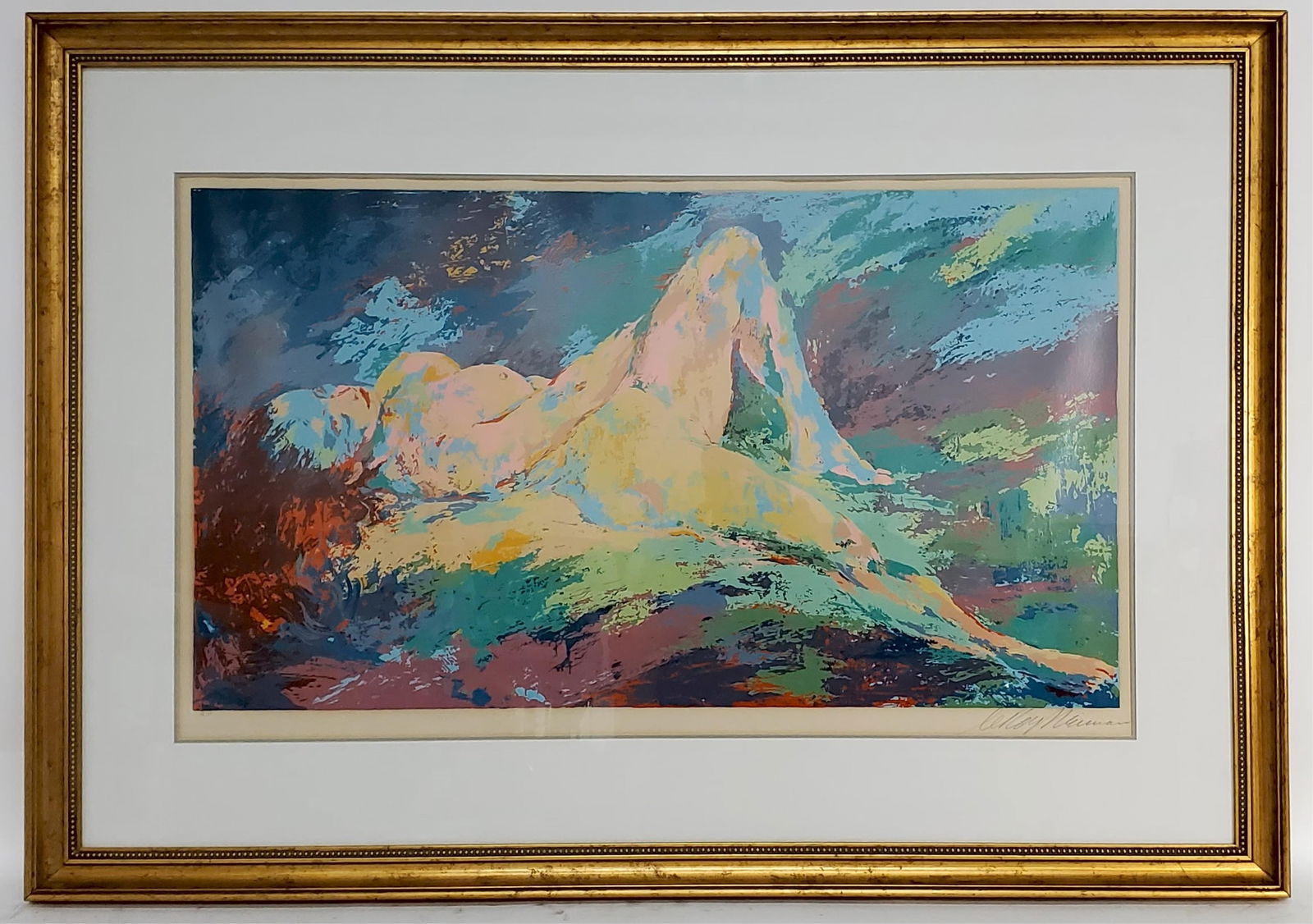 Leroy Nieman (American, 1921-2012) Homage to Boucher, c.1973, Signed in pencil lower right margin,: Leroy Nieman (American, 1921-2012) Homage to Boucher, c.1973, Signed in pencil lower right margin, Artist's Proof, Color Serigraph, Sight-21 1/2" x 36", Framed-33 5/8" x47 5/8"