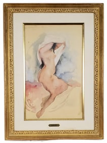 Odilon Roche (French, 1868-1947) Female Nude, Signed Roche in pencil lower right, Watercolor on