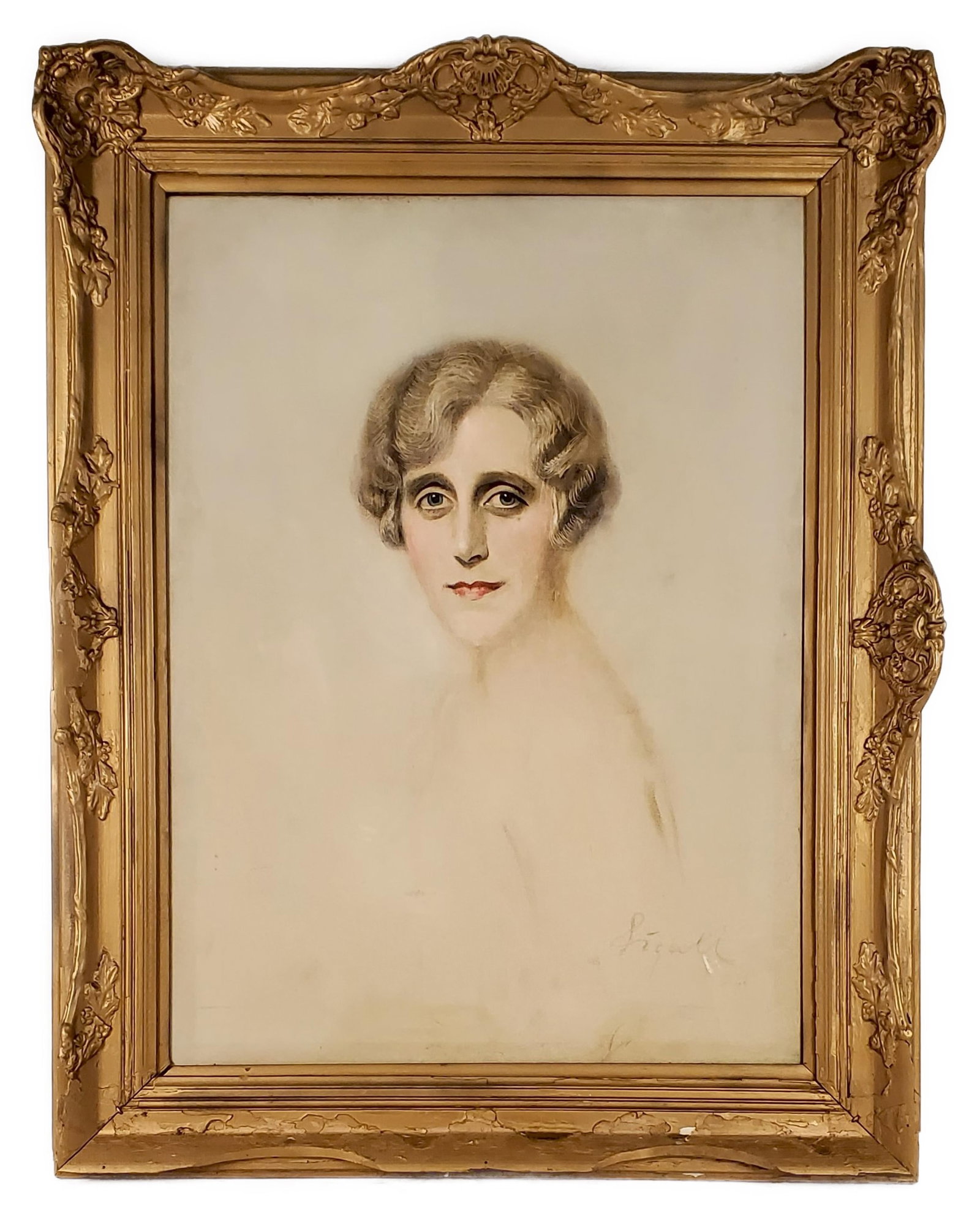 Josef Sigall (Polish, 1891-1953) Portrait of a Distinguished Deco Lady, Signed Sigall lower right,: Josef Sigall (Polish, 1891-1953) Portrait of a Distinguished Deco Lady, Signed Sigall lower right, Oil on canvas, 30" x 22", Framed-37 1/2" x 29 1/2"
