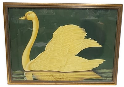 William Skilling (American, b. 1940) Swan, Signed Skilling lower right, Oil on board, 31" x 43",