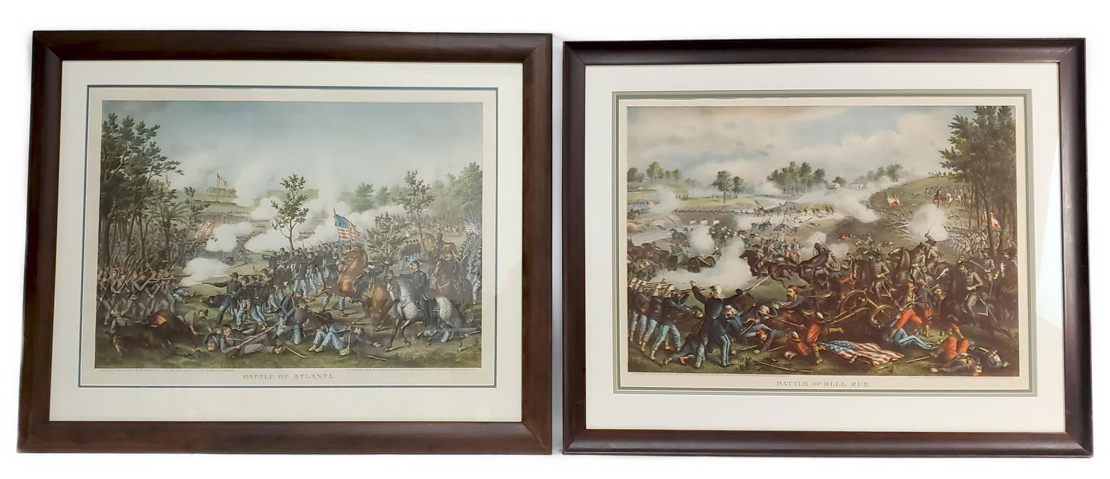 Two American Kurz and Allison 19th Century Civil War Chromolithographs, Battle of Atlanta and Battle (1 of 9)