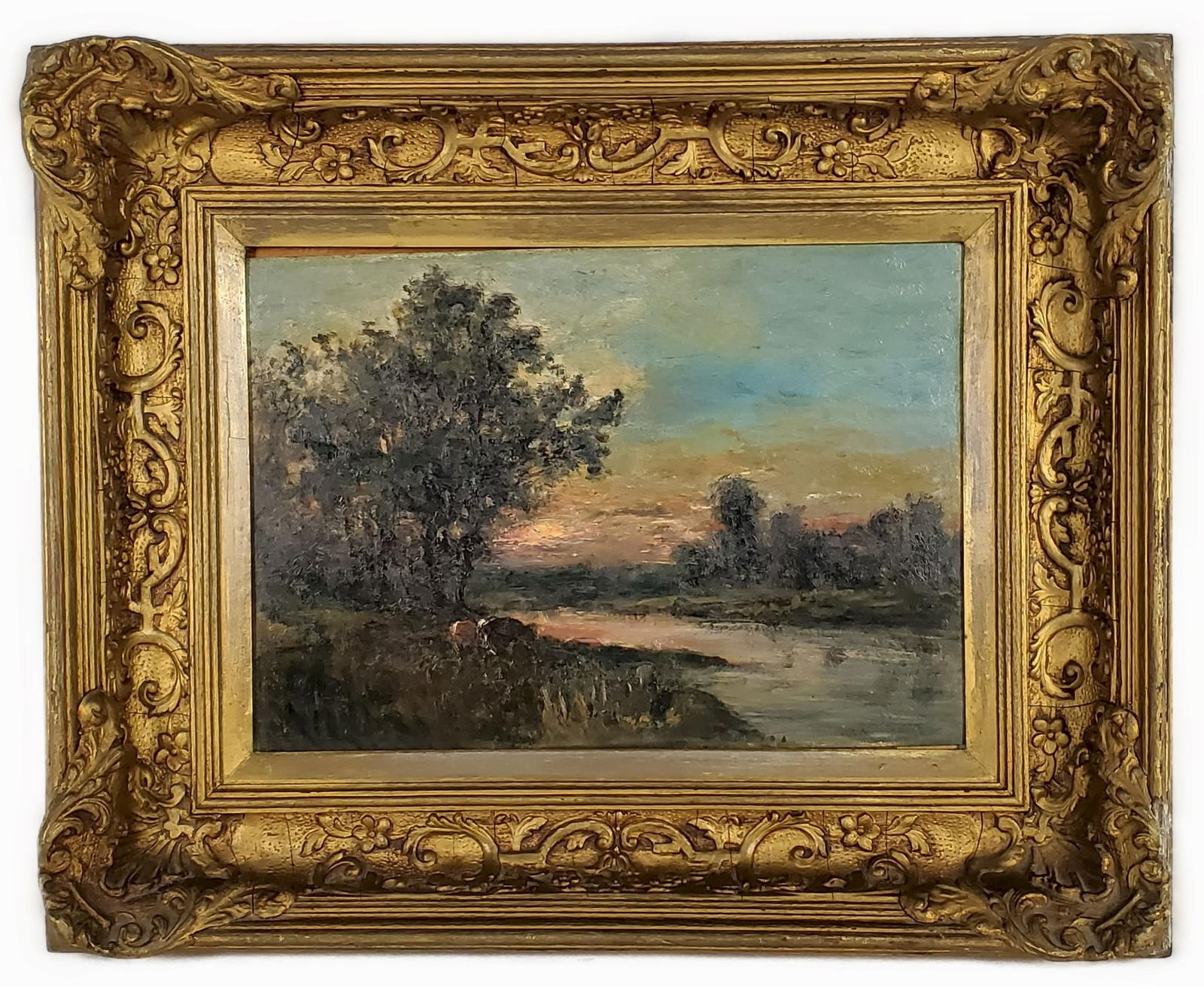 Ralph Albert Blakelock (American, 1847-1919) Sunset Landscape with Cows, Signed R. A. Blakelock (1 of 6)