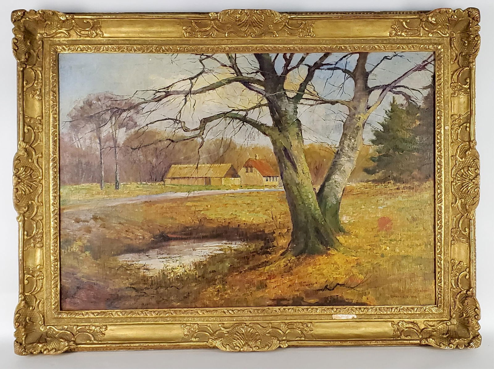 George Gardner Symons (American, 1861-1930) Landscape with House and Barn, Signed Gardner Symons (1 of 6)