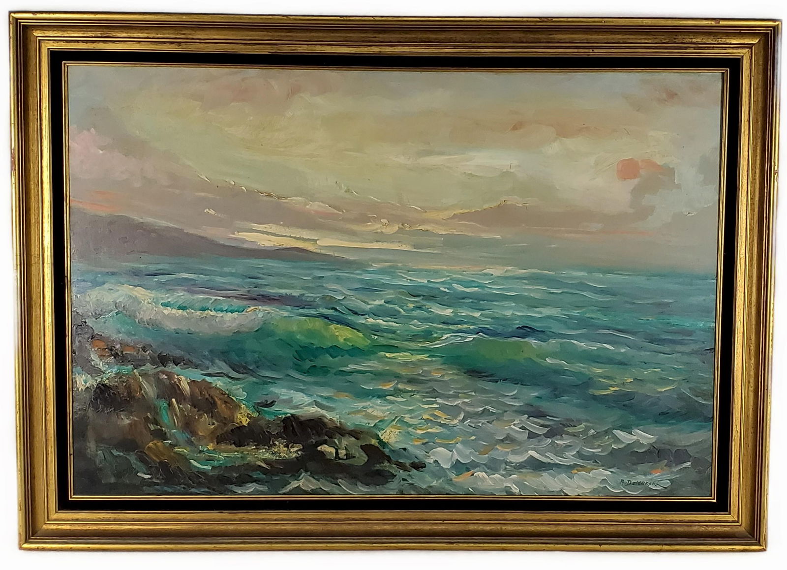 Alexander Dzigurski (Serbian/American, 1911-1995) Seascape, Signed lower right, Oil on canvas, 24" x (1 of 4)
