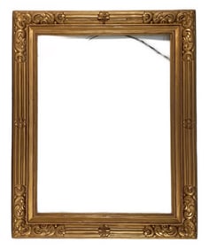 American Newcomb-Macklin Carved Artwork Frame, 20th Century, Interior-33" x 25", Overall-41 3/4" x