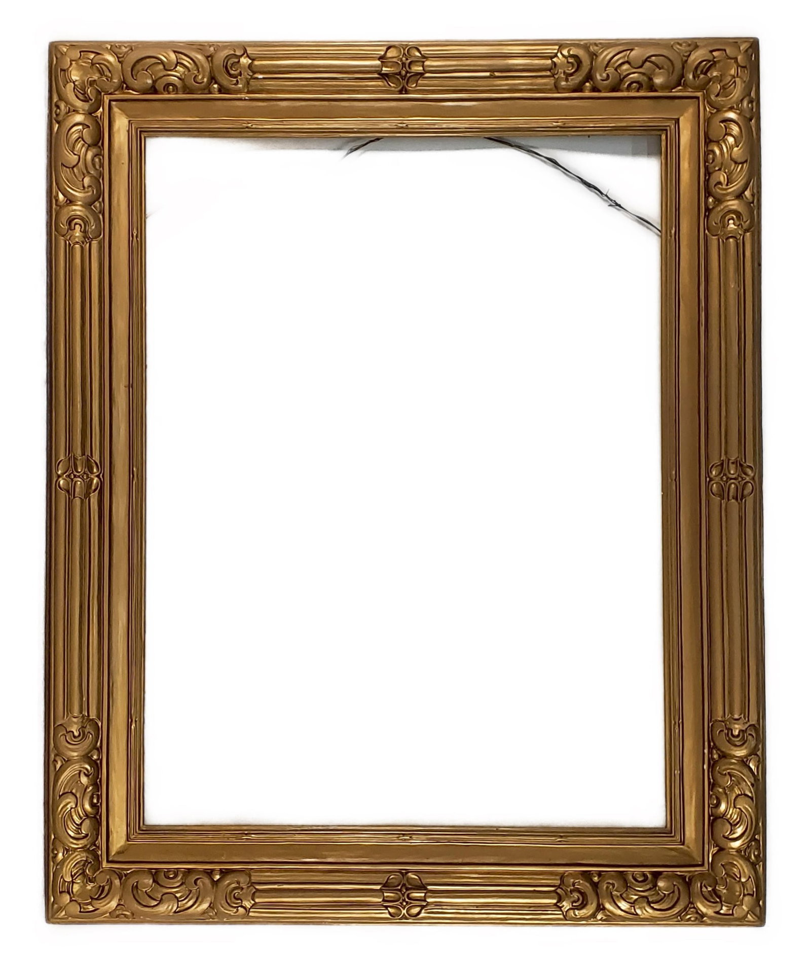 American Newcomb-Macklin Carved Artwork Frame, 20th Century, Interior-33" x 25", Overall-41 3/4" x (1 of 5)