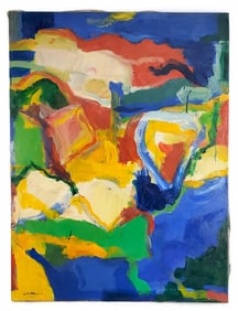 Wook-kyung Choi (South Korean, 1940–1985) Abstract Composition, Signed W. K. Choi lower left,