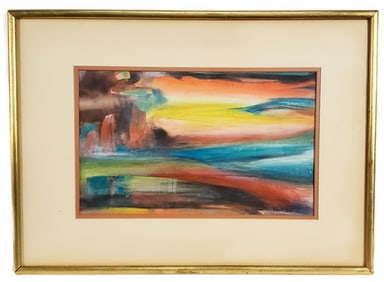 Murray Hantman (American, 1904-1999) Untitled, Signed Hantman lower right, Watercolor on paper, 9" x