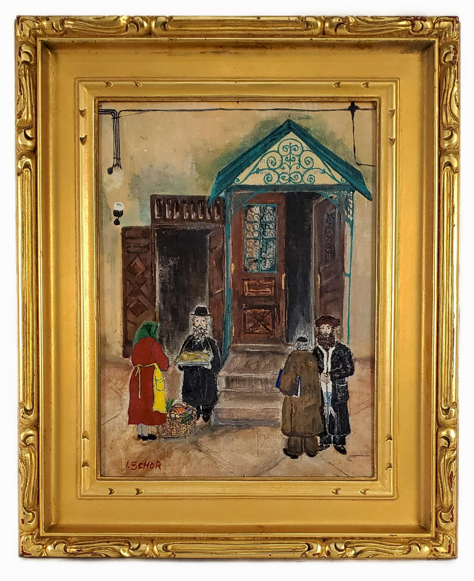 Ilya Schor (Austro-Hungarian, 1904-1961) Attributed to, Entrance to the study of Elijah, Signed I. (1 of 9)