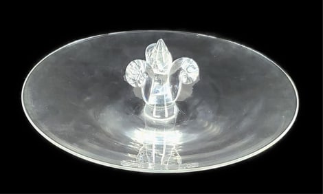 A Steuben Crystal Colorless Glass Platter, underside marked, 13" dia., Light scratches from use.