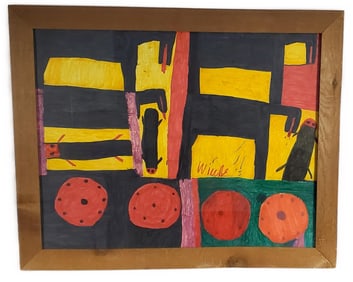 Willie White (American/New Orleans, 1908-2000) Colored Markers on board, Signed Willie, Sight-21