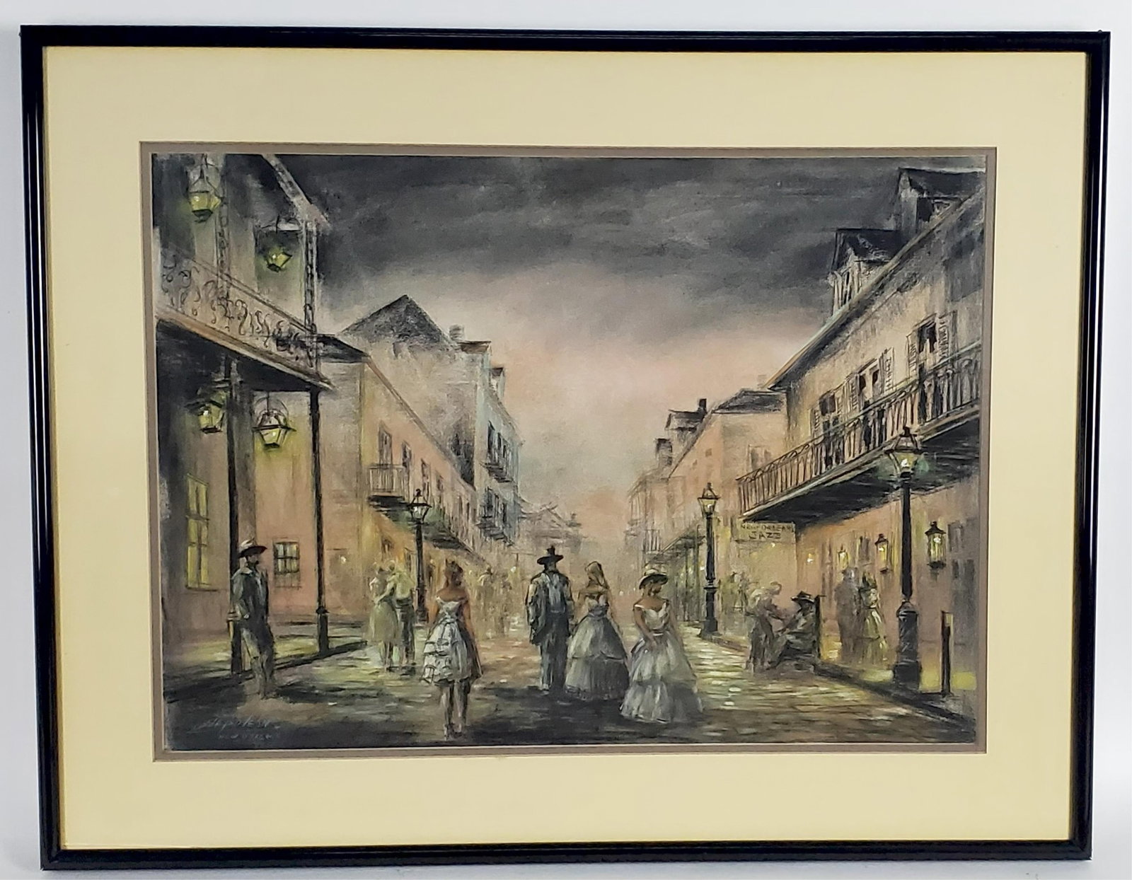 Harold Napoleon King (American/New Orleans, 1940-2005) Bourbon Street, Signed, Inscribed New (1 of 6)