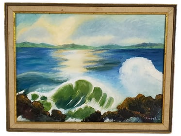 American School (20th Century) Seascape, Oil on canvas panel, Signed A. Neel and dated '72 lower
